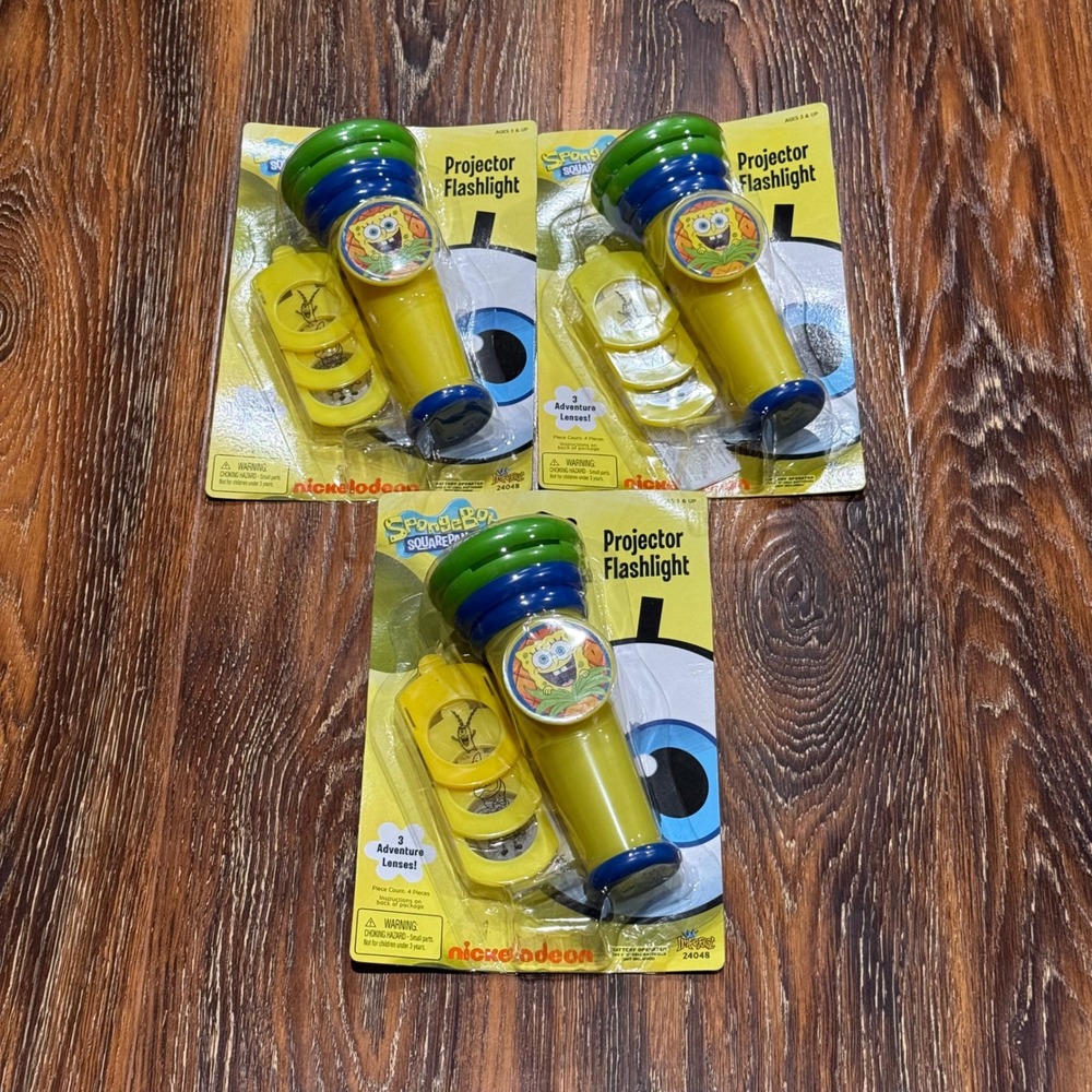 Nickelodeon SpongeBob SquarePants Projector Flashlight 3 Lense Imperial Toy 2010
